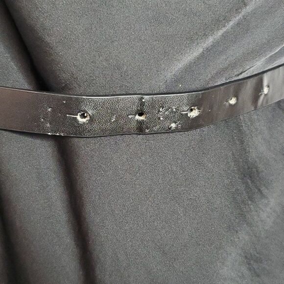 NEW Black Sleeveless Dress Sz S Twisted Slouch Neckline w Belt Ya Los Angeles - Picture 5 of 6